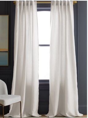 NWT QUINCE Set Of 2 48x108 European Linen Curtains Cream 7106